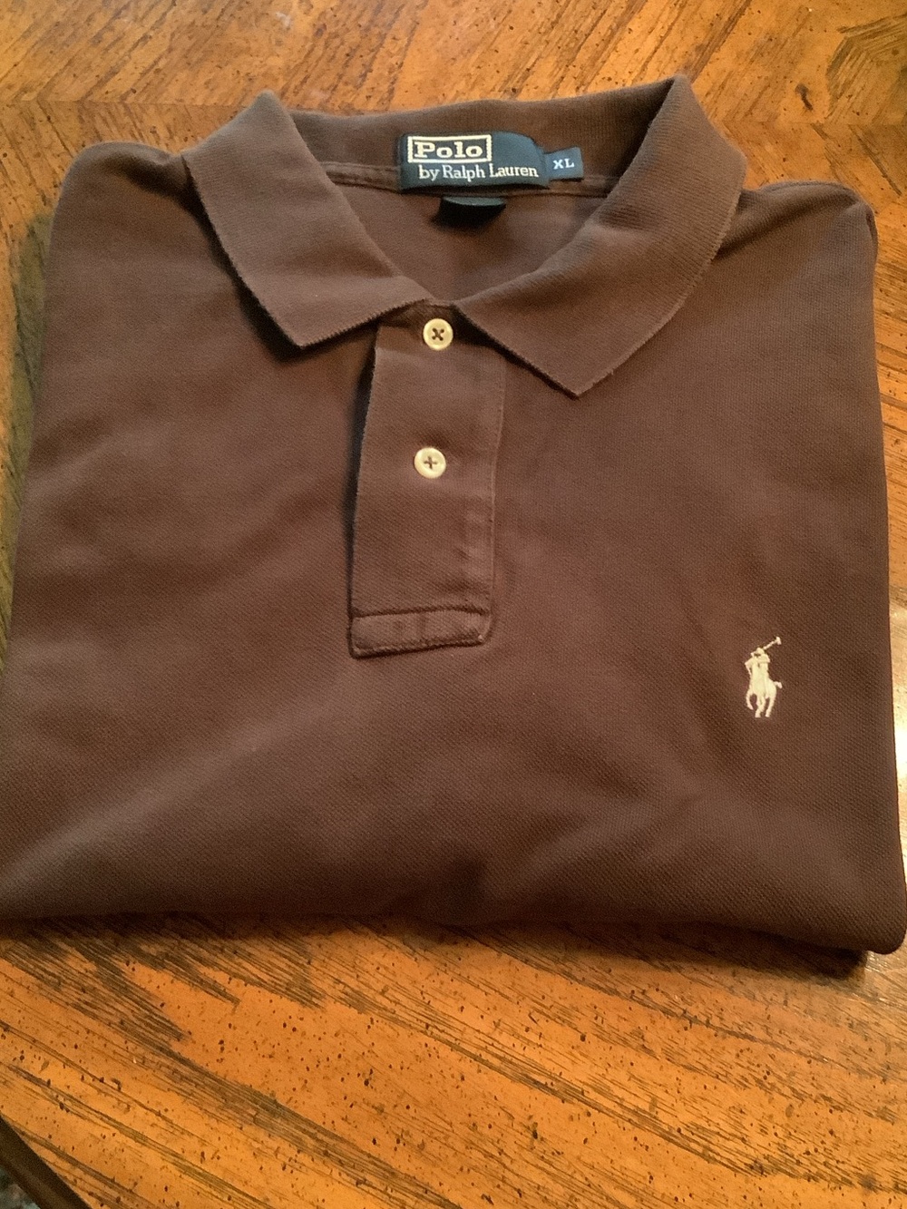 Polo by Ralph Lauren Brown Short-Sleeve Cotton Polo with White Pony